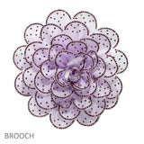 110134, GLAM RHINESTONE STUDDED FLORAL PIN BROOCH