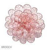 110134, GLAM RHINESTONE STUDDED FLORAL PIN BROOCH