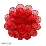 110134, GLAM RHINESTONE STUDDED FLORAL PIN BROOCH