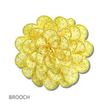 110134, GLAM RHINESTONE STUDDED FLORAL PIN BROOCH
