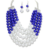 110135, SORORITY MULTI LAYERED PEARL STATEMENT NECKLACE