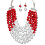 110135, SORORITY MULTI LAYERED PEARL STATEMENT NECKLACE