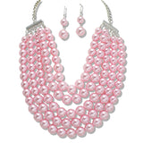 110136, MULTI LAYERED PEARL STATEMENT NECKLACE