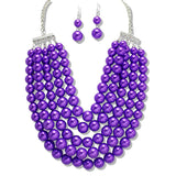 110136, MULTI LAYERED PEARL STATEMENT NECKLACE