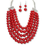 110136, MULTI LAYERED PEARL STATEMENT NECKLACE