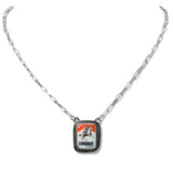 110142, WESTERN COWBOY HORSE RIDING GRAPHIC PENDANT NECKLACE