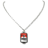 110143, WESTERN COWBOY STEER HEAD GRAPHIC PENDANT NECKLACE