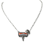 110147, WESTERN STEER HEAD COWBOY GRAPHIC PENDANT NECKLACE