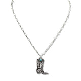 110160, WESTERN INITIAL BOOT PENDANT NECKLACE A TO L wholesale fashion jewelry - GOOD FEELINGS, INC