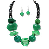 110164, GEOMETRIC RESIN ACRYLIC STATEMENT NECKLACE
