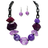 110164, GEOMETRIC RESIN ACRYLIC STATEMENT NECKLACE