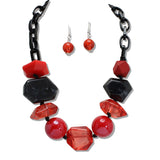 110164, GEOMETRIC RESIN ACRYLIC STATEMENT NECKLACE