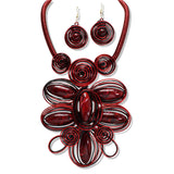 110170, RESIN ACRYLIC SPIRAL STATEMENT NECKLACE