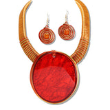 110171, BOLD ROUND COIL WRAPPED STATEMENT NECKLACE