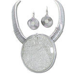 110171, BOLD ROUND COIL WRAPPED STATEMENT NECKLACE