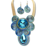 110172, CHUNKY RHINESTONE ACCENT COIL SPIRAL STATEMENT NECKLACE
