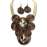 110172, CHUNKY RHINESTONE ACCENT COIL SPIRAL STATEMENT NECKLACE