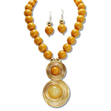 110175, ROUND SPIRAL BOLD BALL BEADED NECKLACE
