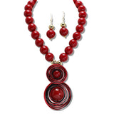 110175, ROUND SPIRAL BOLD BALL BEADED NECKLACE
