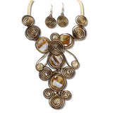 110178, ROUND COIL SPIRAL STATEMENT NECKLACE