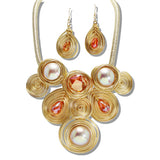 110179, PEARL ACCENT COIL WRAPPED STATEMENT NECKLACE