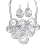 110179, PEARL ACCENT COIL WRAPPED STATEMENT NECKLACE