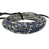 110182, HEMATITE PLAITING WITH PAVE RHINESTONE MULTI LAYERED STRETCH BRACELET SET