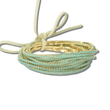 Gold Plaiting with Pave Rhinestone Multi Layered Stretch Bracelet SET - view 11