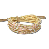 Gold Plaiting with Pave Rhinestone Multi Layered Stretch Bracelet SET - view 12