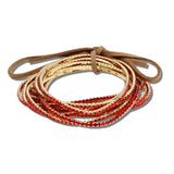 110182, GOLD PLAITING WITH PAVE RHINESTONE MULTI LAYERED STRETCH BRACELET SET