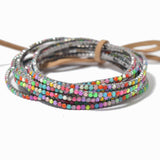 Hematite Plaiting with Pave Rhinestone Multi Layered Stretch Bracelet SET - view 6