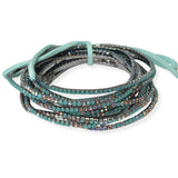 Hematite Plaiting with Pave Rhinestone Multi Layered Stretch Bracelet SET - view 7