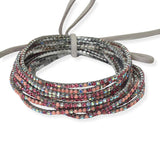 Hematite Plaiting with Pave Rhinestone Multi Layered Stretch Bracelet SET - view 9