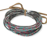 Hematite Plaiting with Pave Rhinestone Multi Layered Stretch Bracelet SET - view 11