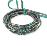 Hematite Plaiting with Pave Rhinestone Multi Layered Stretch Bracelet SET - view 12
