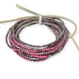 Hematite Plaiting with Pave Rhinestone Multi Layered Stretch Bracelet SET - view 13