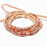 Gold Plaiting with Pave Rhinestone Multi Layered Stretch Bracelet SET - view 21