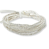 Silver Plaiting with Pave Rhinestone Multi Layered Stretch Bracelet SET - view 9