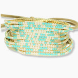 Gold Plaiting with Pave Rhinestone Multi Layered Stretch Bracelet SET - view 24