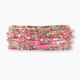 Gold Plaiting with Pave Rhinestone Multi Layered Stretch Bracelet SET - view 28