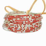 Silver Plaiting with Pave Rhinestone Multi Layered Stretch Bracelet SET - view 8