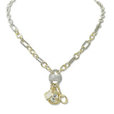 108596, CLOVER CUBIC ZIRCONIA CHARM DESIGNER INSPIRED NECKLACE