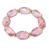 110202, GEOMETRIC ACRYLIC BEADED STRETCH BRACELET