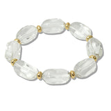110202, GEOMETRIC ACRYLIC BEADED STRETCH BRACELET