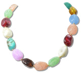 110203, GEOMETRIC NATURAL ACRYLIC BEADED NECKLACE
