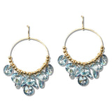110209, ROUND RHINESTONE CLUSTER DANGLE EARRING