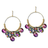 110209, ROUND RHINESTONE CLUSTER DANGLE EARRING