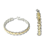 110217, 14K GOLD PLATED ROUND DESIGNER INSPIRED HOOP EARRING