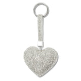 110219, HEART CRYSTAL EMBELLISHED PLUSH KEYCHAIN