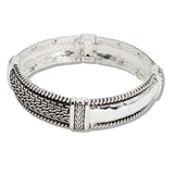 110242, VINTAGE TEXTURED METAL STRETCH BANGLE BRACELET